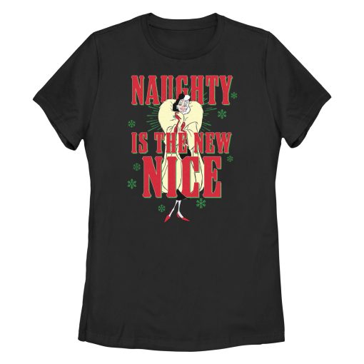 Women’s One Hundred and One Dalmatians Villains Cruella Naughty Is The New Nice T-Shirt