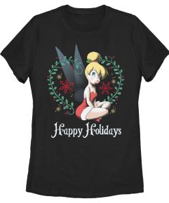 Women’s Peter Pan Peter Pan Tinker Bell Happy Holidays T-Shirt
