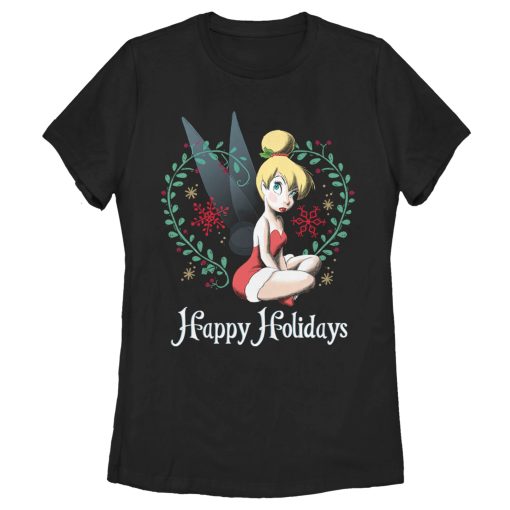 Women’s Peter Pan Peter Pan Tinker Bell Happy Holidays T-Shirt