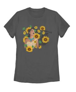 Women’s Pocahontas Basking In A Forest Of Sunflowers T-Shirt