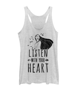 Women’s Pocahontas Listen Heart Racerback Tank Top