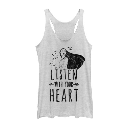 Women’s Pocahontas Listen Heart Racerback Tank Top