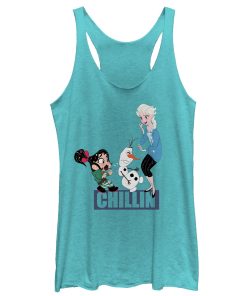 Women’s Ralph Breaks the Internet Elsa Chillin Racerback Tank Top