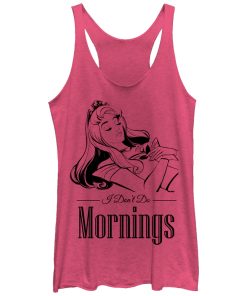 Women’s Sleeping Beauty Aurora Don’t Do Mornings Racerback Tank Top