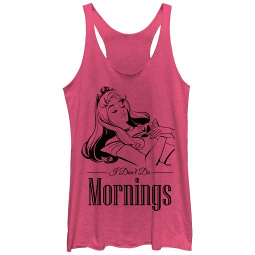 Women’s Sleeping Beauty Aurora Don’t Do Mornings Racerback Tank Top