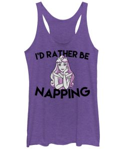 Women’s Sleeping Beauty Aurora Rather Nap Racerback Tank Top