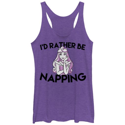 Women’s Sleeping Beauty Aurora Rather Nap Racerback Tank Top