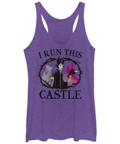 Women’s Sleeping Beauty Maleficent Castle Racerback Tank Top
