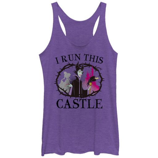 Women’s Sleeping Beauty Maleficent Castle Racerback Tank Top