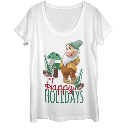 Women’s Snow White and the Seven Dwarfs Christmas Bashful Scoop Neck