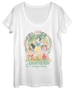 Women’s Snow White and the Seven Dwarfs Wreath Scoop Neck
