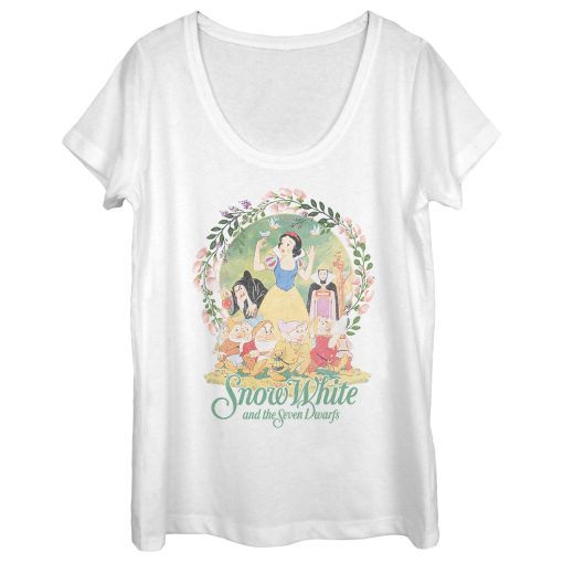 Women’s Snow White and the Seven Dwarfs Wreath Scoop Neck