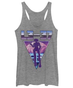 Women’s Solo A Star Wars Story L3-37 Neon Triangle Racerback Tank Top