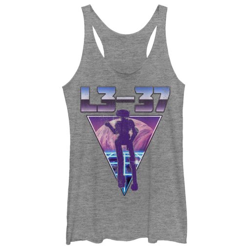 Women’s Solo A Star Wars Story L3-37 Neon Triangle Racerback Tank Top