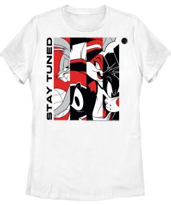 Women’s Space Jam A New Legacy Stay Tuned Panels Red and Black T-Shirt