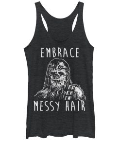 Women’s Star Wars Chewbacca Embrace Messy Hair Racerback Tank Top