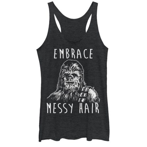 Women’s Star Wars Chewbacca Embrace Messy Hair Racerback Tank Top