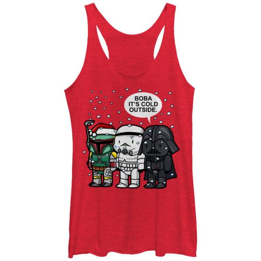 Women’s Star Wars Christmas Boba It’s Cold Outside Racerback Tank Top