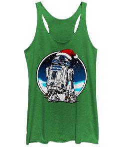 Women’s Star Wars Christmas R2-D2 Santa Hat Racerback Tank Top