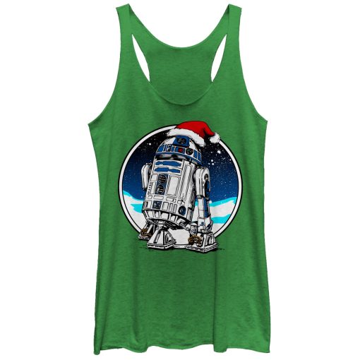 Women’s Star Wars Christmas R2-D2 Santa Hat Racerback Tank Top