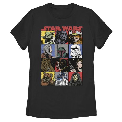 Women’s Star Wars Comic Strip Cartoon Group T-Shirt