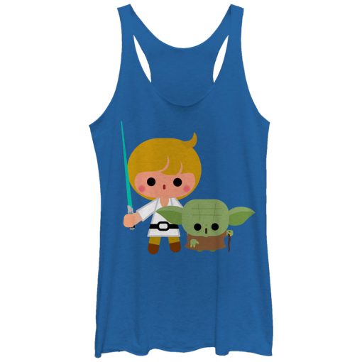 Women’s Star Wars Cute Cartoon Luke Yoda Racerback Tank Top