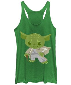 Women’s Star Wars Cute Cartoon Yoda Racerback Tank Top