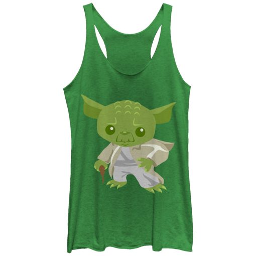 Women’s Star Wars Cute Cartoon Yoda Racerback Tank Top