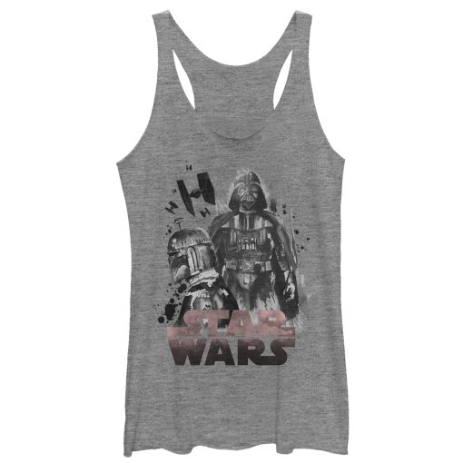 Women’s Star Wars Dark Side Ink Splatter Racerback Tank Top