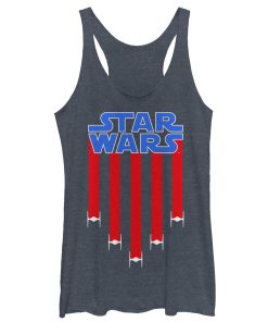 Women’s Star Wars Fourth of July TIE Fighter Stripes Racerback Tank Top