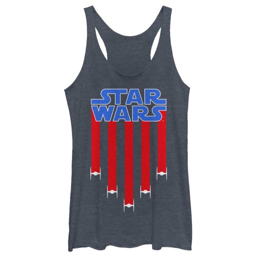 Women’s Star Wars Fourth of July TIE Fighter Stripes Racerback Tank Top