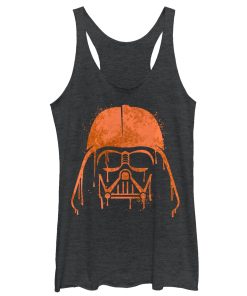 Women’s Star Wars Halloween Vader Helmet Spray-Paint Racerback Tank Top