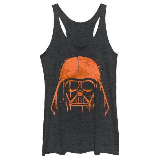 Women’s Star Wars Halloween Vader Helmet Spray-Paint Racerback Tank Top