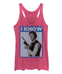 Women’s Star Wars Han Solo Quote I Know Racerback Tank Top_2176