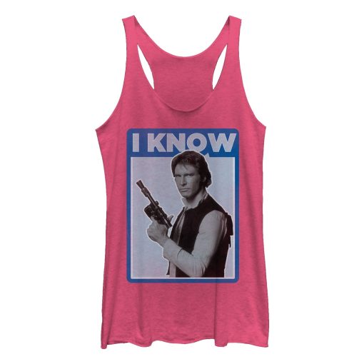 Women’s Star Wars Han Solo Quote I Know Racerback Tank Top_2176