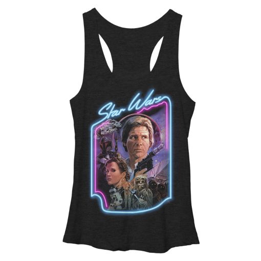 Women’s Star Wars Han Solo and Princess Leia Racerback Tank Top