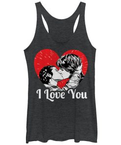 Women’s Star Wars Han and Leia I Love You Heart Racerback Tank Top