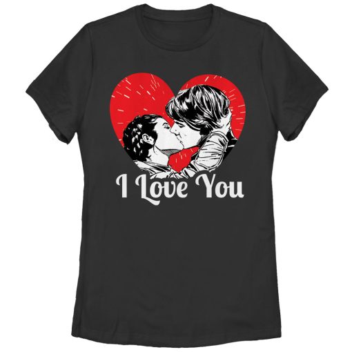 Women’s Star Wars Han and Leia I Love You Heart T-Shirt