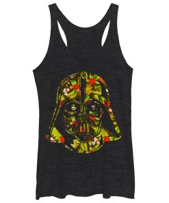 Women’s Star Wars Hawaiian Print Darth Vader Helmet Racerback Tank Top