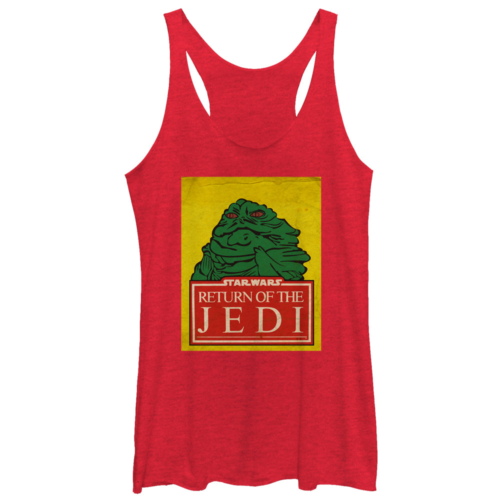 Women's Star Wars Jabba the Hutt Trading Card Racerback Tank Top Women's Star Wars Jabba the Hutt Trading Card Racerback Tank Top
