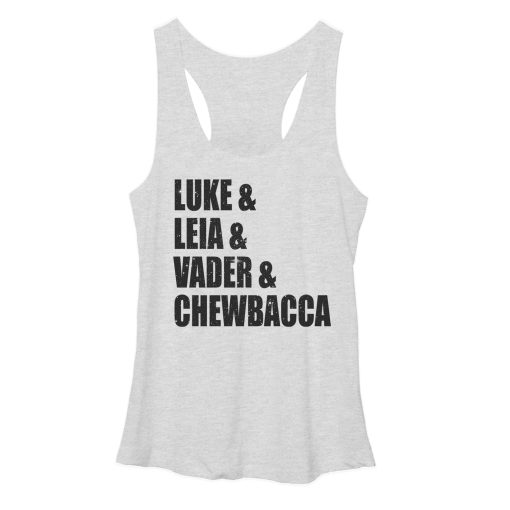 Women’s Star Wars Luke Leia Vader Chewbacca Racerback Tank Top