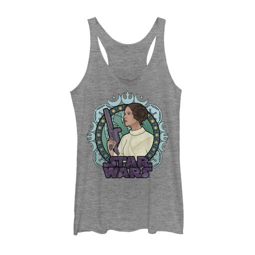 Women’s Star Wars Ornate Princess Leia Glass Racerback Tank Top