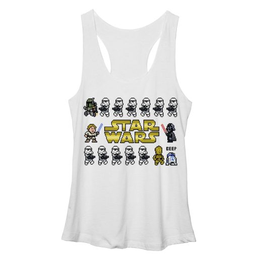 Women’s Star Wars Pixel Character Line Racerback Tank Top