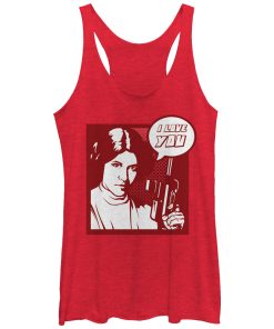 Women’s Star Wars Pop Art Princess Leia I Love You Racerback Tank Top