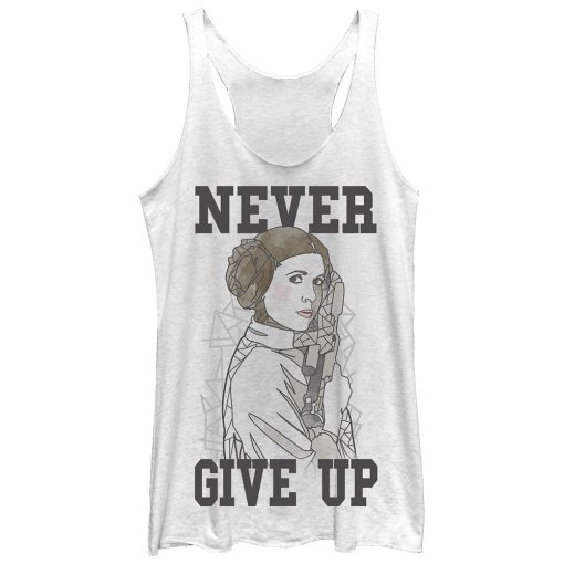 Women’s Star Wars Princess Leia Never Give Up Racerback Tank Top