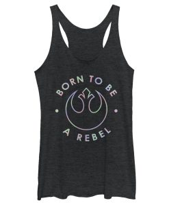 Women’s Star Wars Rainbow Born to Be a Rebel Racerback Tank Top