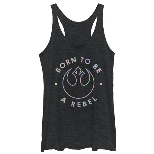 Women’s Star Wars Rainbow Born to Be a Rebel Racerback Tank Top