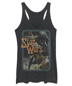 Women’s Star Wars Retro Airbrush Collage Racerback Tank Top