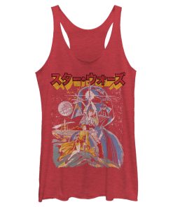 Women’s Star Wars Retro Darth Vader Kanji Poster Racerback Tank Top