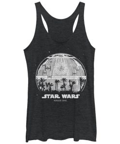 Women’s Star Wars Rogue One Death Star Palm Silhouette Racerback Tank Top